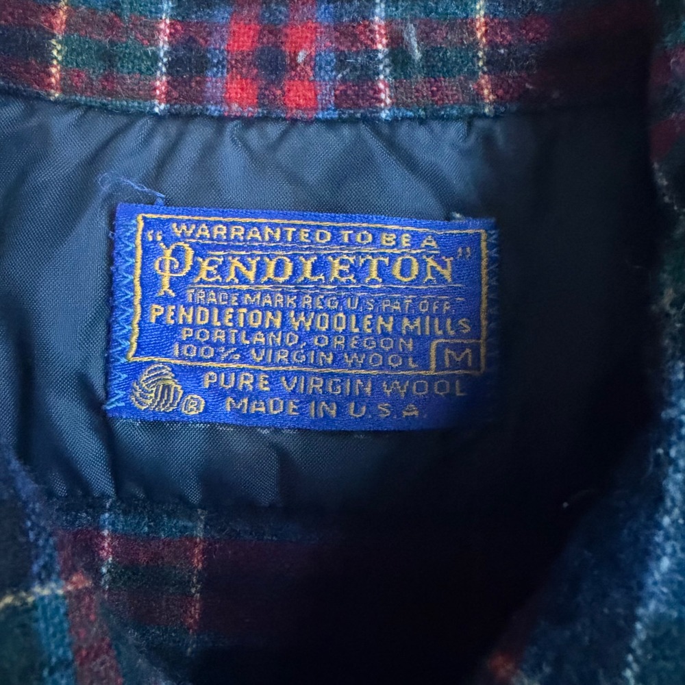 Vintage 70s/80s Pendleton Wool Field Shirt Men's M - Black Watch Tartan Plaid - Picture 4 of 9